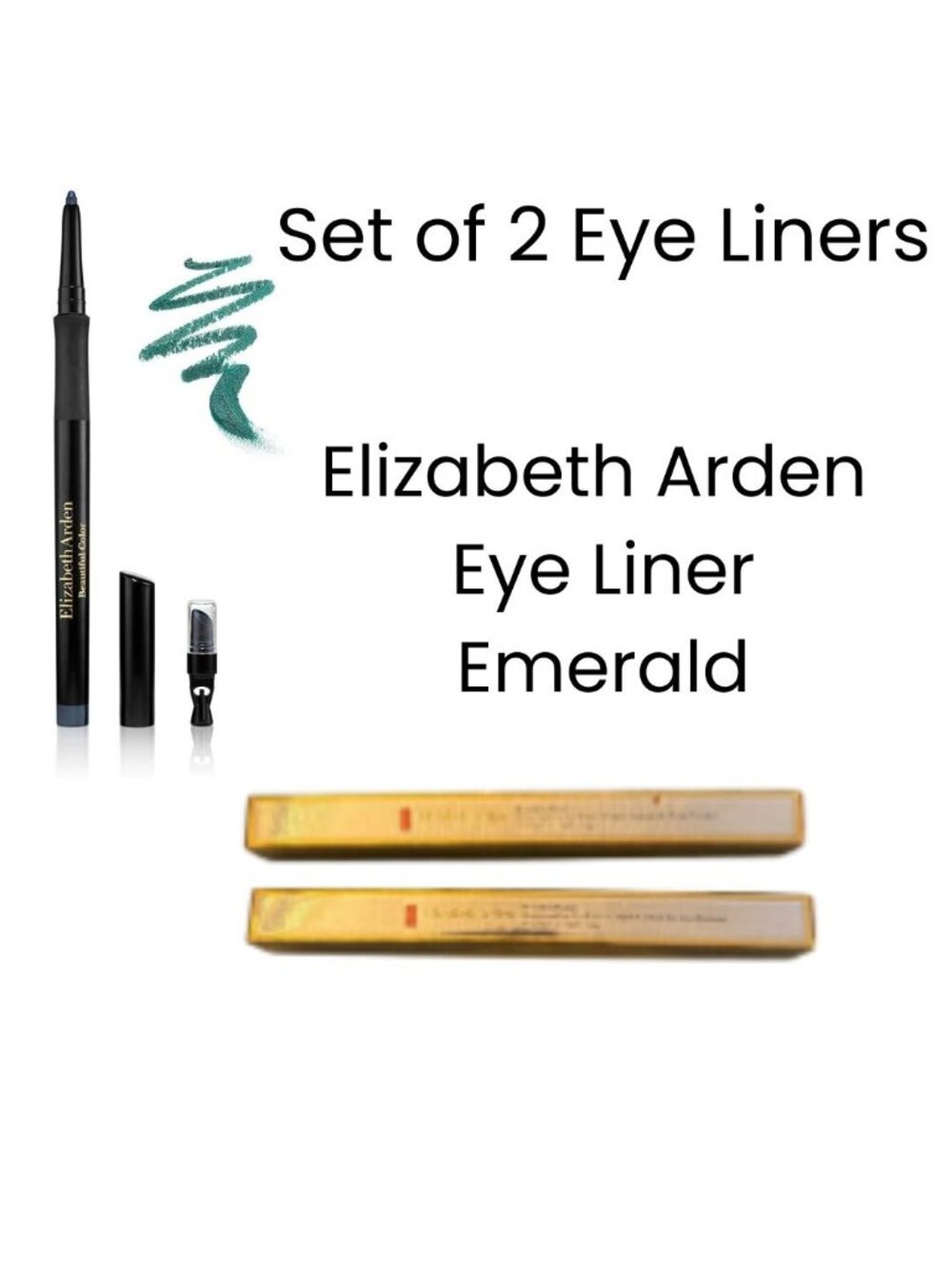 2 Elizabeth Arden Eye Liner Emerald 06 Beautiful Color Precision Glide Lot of 2